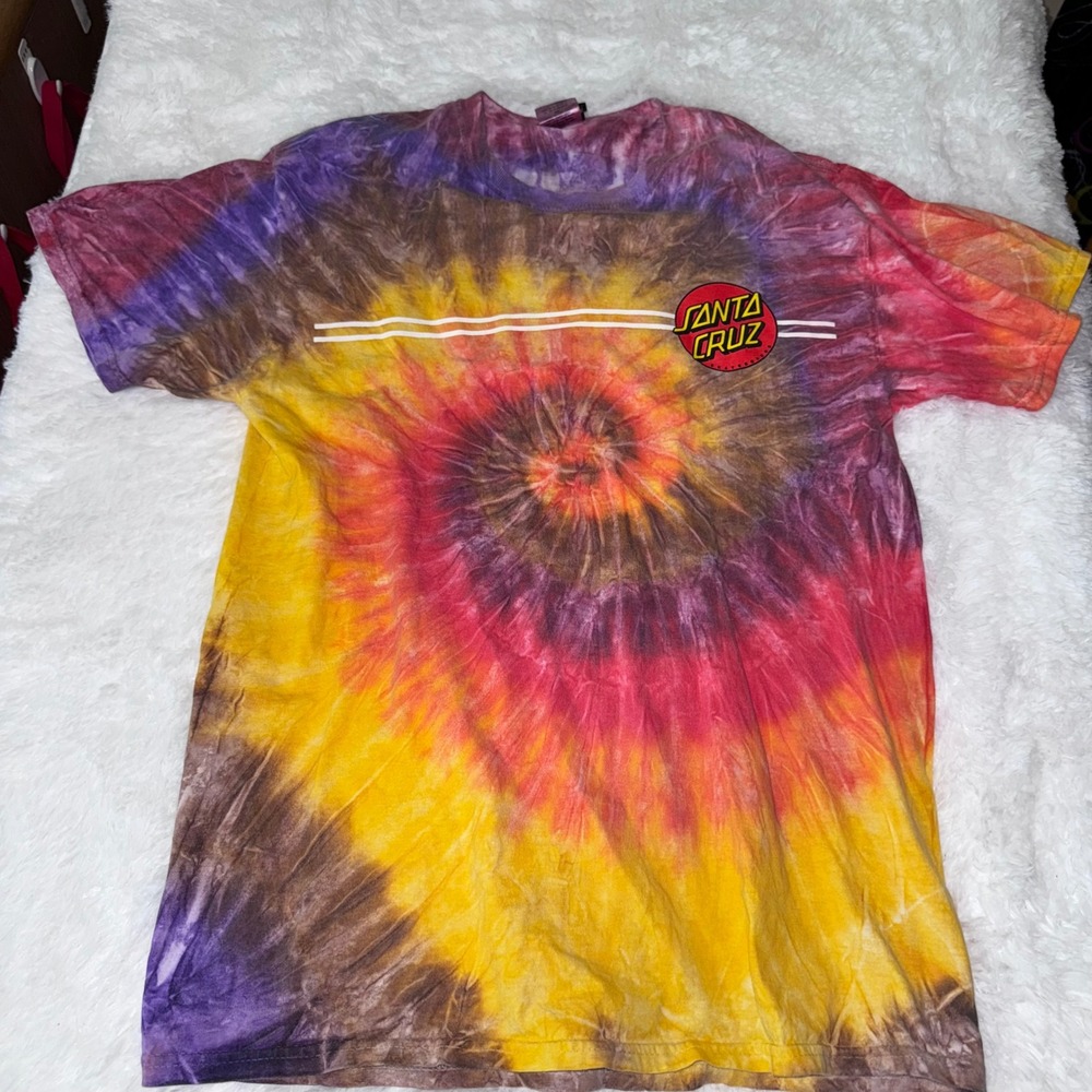 Santa Cruz Skateboards T-Shirt Tie Dye Swirl Mens Medium Graphic Tee - Picture 2 of 6